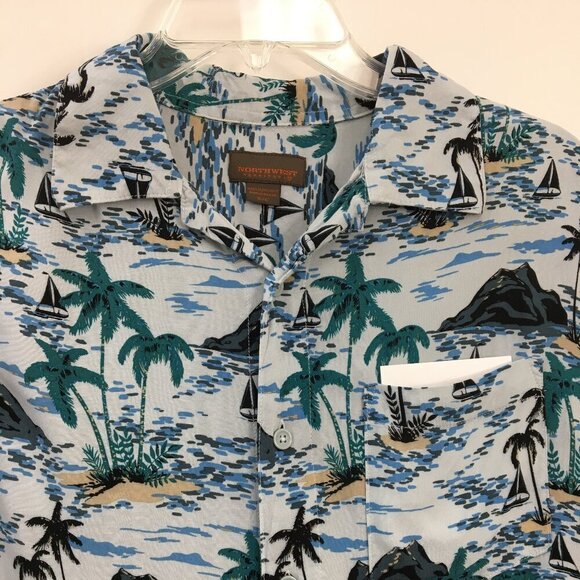 Northwest Territory Men's Short Sleeve Button Down Beachy Hawaiian Shirt Size S - Picture 2 of 7